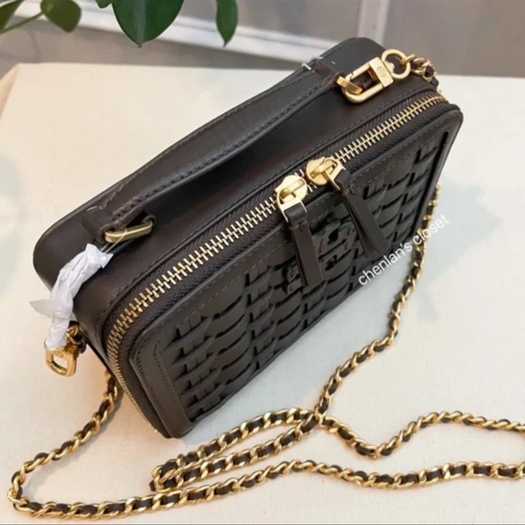 🔥 NeW! $498 Tory Burch Britten Woven Small Top handle Case - Picture 6 of 12